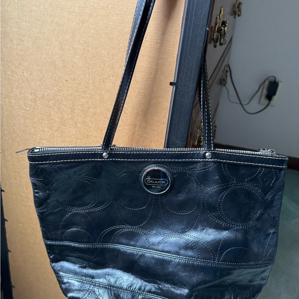 Coach Black Tote Bag with Modern Design